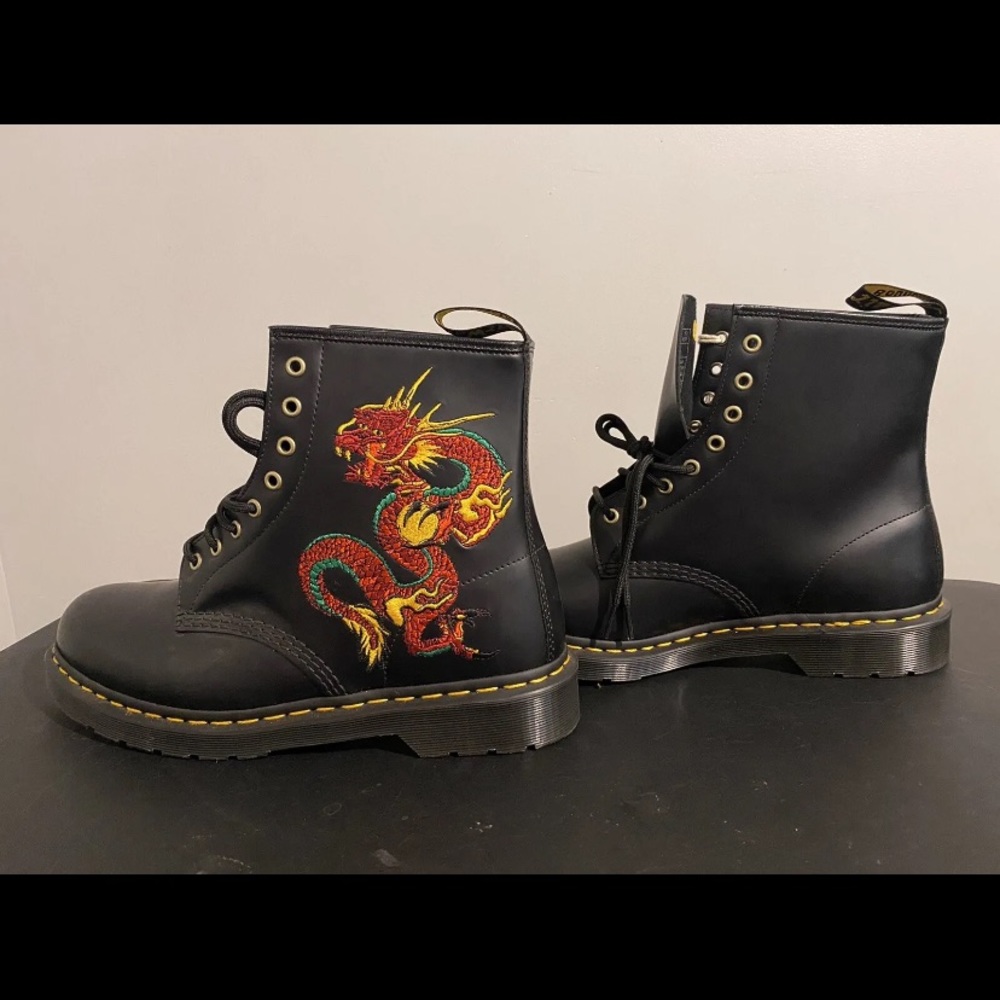 Doc Martens Embroidery Dragon Boots